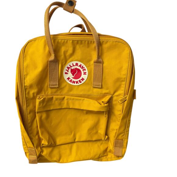 Fjallraven Backback Kanken Yellow School Outdoors Handles Pockets 23510 FLAWED - Picture 1 of 16